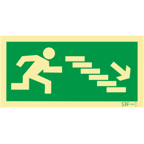 Sinal de Sa�da de Emerg�ncia Escadas -  PVC Fotoluminescente - PVC Opaco - Vinil - Alum�nio image